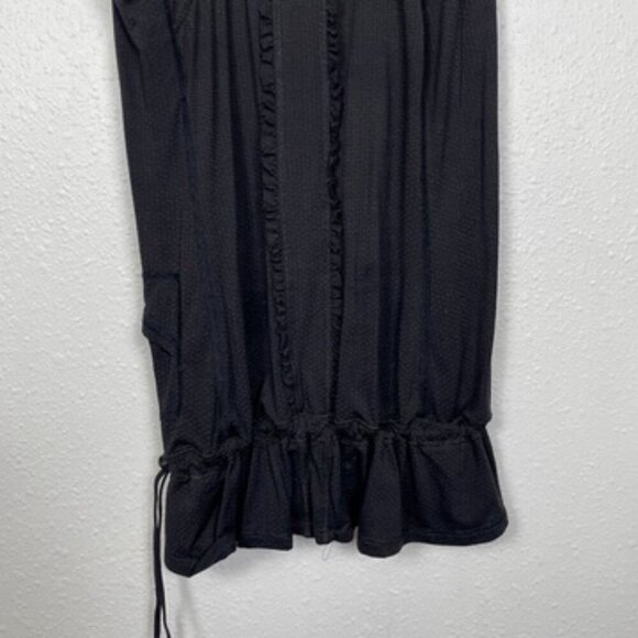 Lululemon Swiftly Tie Waist Black Scoop Neck Ruffle Racerback Tank Top Size: 6 - Picture 7 of 8
